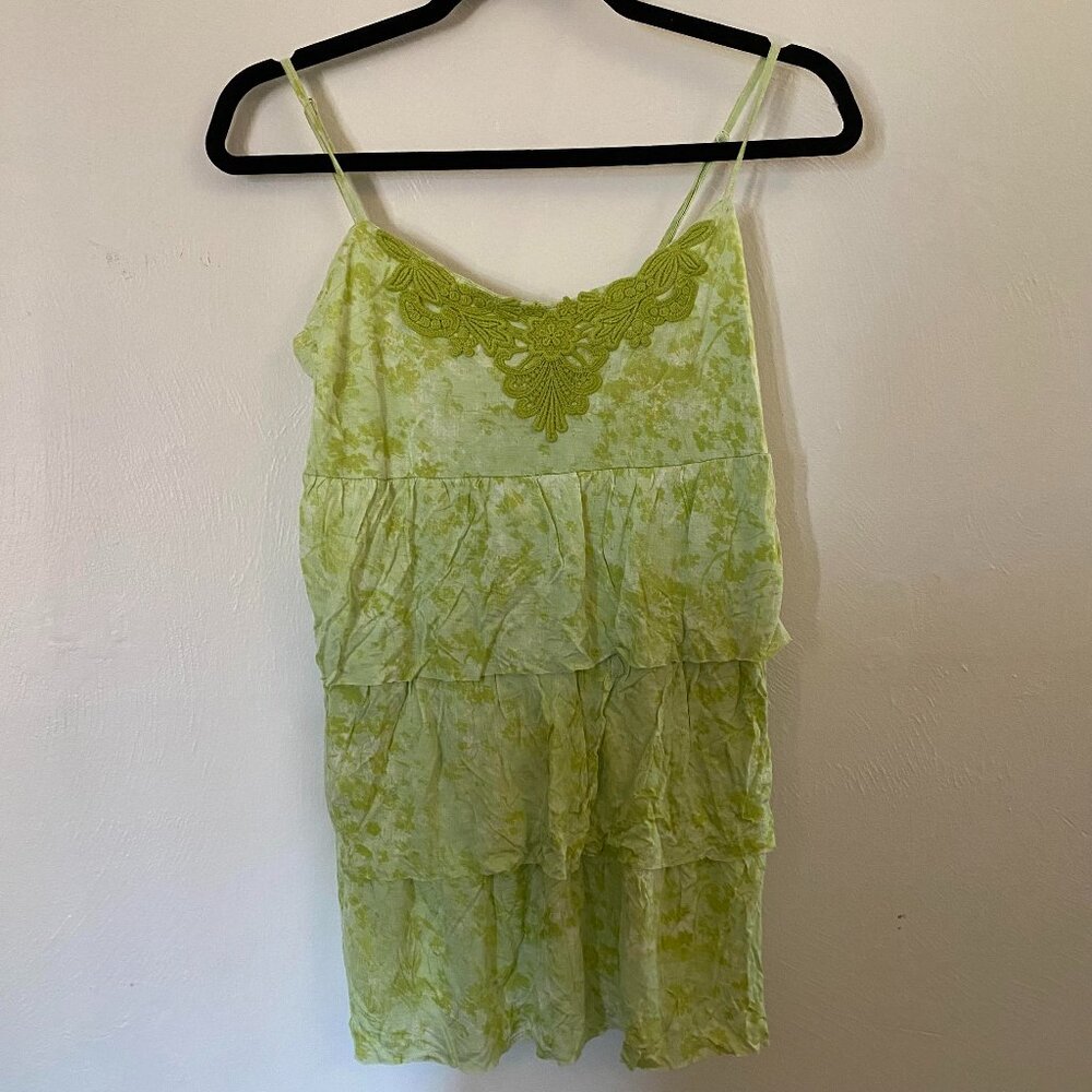 Y2K Mudd Green Ruffle Top
